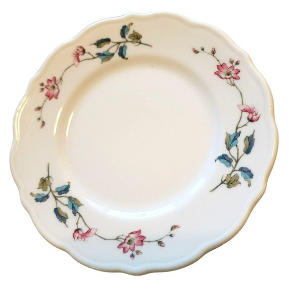 Syracuse China Bread and Butter Salad Plate Summerdale White Pink Floral Dh742 - Picture 1 of 6